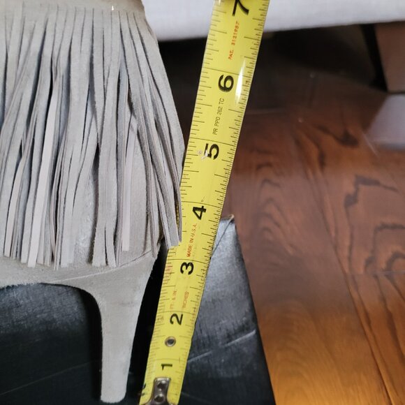 Sam Edelman Kandice Gray Fringed Pointed Toe Suede Bootie Women's US 8 M - Picture 9 of 9